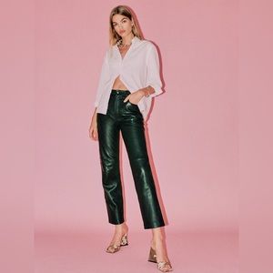 Reformation Petites Veda Cynthia Leather Pant (Size 2P)